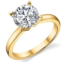 gold tone over sterling silver 925 2 carat round brilliant cubic zirconia cz wedding engagement ring