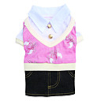 Golden Button Style Denim Dress for Dogs (XS-XL)
