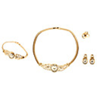 Golden Egg Rhinestone Studded Jewely Set
