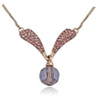Golden Plated Glass Bead Ornaments Alloy Necklace