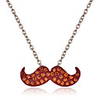 Golden Plated Rhinestone Inlaid Mustache Alloy Necklace(Assorted Colors)