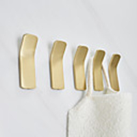Golden Robe Hook Creative Metal 5pcs Wall Mounted for Bathroom Kitchen Hotel Bath