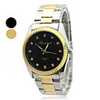 Golden Steel Band Analog Quartz Wrist Watch For Men with crystal Decorated Dial