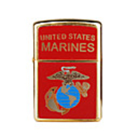 Golden Trendy Metal Oil Lighter (Red)