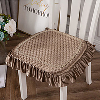Golden Velvet Solid Color European Style Embossing Thicken Chair Cushion Home Office Seat Bar Dining Chair Seat Pads Garden Floor Cushion