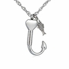 gone fishing urn necklace for ashes fish hook cremation urn pendant fishing in heaven keepsake jewelry (personalize your hook)