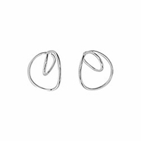 gorgeous hooping ear cuff,  geometry earring ear clip,  gold plated brass no piercing earcuff,  fake helix cartilage earring,  fashionable elegant,  minimalist and gleaming silver