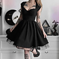 Goth Girl Gothic Goth Subculture Vacation Dress Summer Party Costume Masquerade Women