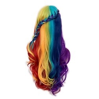 Gothic Colorful Costume Wig72Cm Long Braid Curly Gothic Lolita Harajuku Anime Cosplay Christmas Costume Wigs for Women Kids (Red/Yellow/Blue/Purple miniinthebox