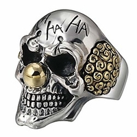 gothic 925 sterling silver clown joker skull ring for men women adjustable size 8-10.5 miniinthebox