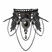 gothic black lace choker punk rock lace necklace halloween party jewelry lolita vintage necklace party costume for women girls