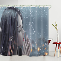 Gourd Flowers Digital Printing Shower Curtain Shower Curtains Hooks Modern Polyester New Design