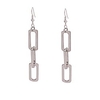 grace jun fashion geometric long iron chian clip on earrins no pierced and pierced earrings for women party prom elegant accessory (silver pierced)