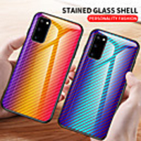 Gradient Carbon Fiber Phone Case For Samsung Galaxy S20 Ultra S10 Plus 5G S8 S9 Plus Note 10 Pro S10e Shockproof Tempered Glass Back Cover Soft TPU Edge Protection