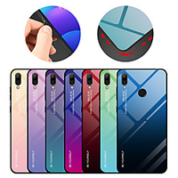 Gradient Tempered Glass Case For Huawei Y7 Pro 2019 Y6 Pro 2019 P Smart Plus 2019 Y9 2019 Y5 2018 Y7 2019 Y6 2019 P Smart 2019 Phone Cases Cover Silicone Soft TPU Protective Fundas miniinthebox