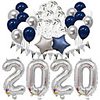 graduation 2020 new years eve party supplies 2020 decorations kit 32 inches large 2020 balloon navy blue silver and white balloons sets for party supplies decor