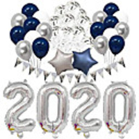 graduation 2020 new years eve party supplies 2020 decorations kit 32 inches large 2020 balloon navy blue silver and white balloons sets for party supplies decor