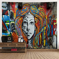 Graffiti Wall Tapestry Art Decor Blanket Curtain Hanging Home Bedroom Living Room Decoration Polyester miniinthebox