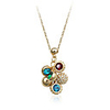 Grape Shape Brightly Colored Crystal Pendant Necklace
