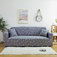 Gray Wave Point 1-Piece Sofa Cover Couch Cover Furniture Protector Soft Stretch Slipcover Spandex Jacquard Fabric Super Fit for 1~4 Cushion Couch and L Shape Sofa, Easy to Install(1 Free Cushion Cover)