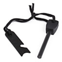 green 180G Survival Tools Flint,  Whistle,  Ruler with Key Chain