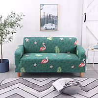 Green Flamingo Print Dustproof All-powerful Slipcovers Stretch Sofa Cover Super Soft Fabric Couch Cover with One Free Boster Case(Chair/Love Seat/3 Seats/4 Seats) miniinthebox