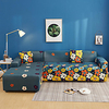 Green Floral Print Dustproof All-powerful Slipcovers Stretch L Shape Sofa Cover Super Soft Fabric Couch Cover Sofa Furniture Protector with One Free Boster Case miniinthebox