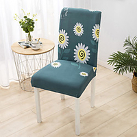 Green Floral Print Super Soft Chair Cover Stretch Removable Washable Dining Room Chair Protector Slipcovers Home Decor Dining Room Seat Cover miniinthebox