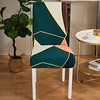 Green Geometric Print Super Soft Chair Cover Stretch Removable Washable Dining Room Chair Protector Slipcovers Home Decor Dining Room Seat Cover miniinthebox