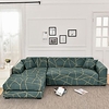 Green Grid Print Dustproof All-powerful Slipcovers Stretch L Shape Sofa Cover Super Soft Fabric Couch Cover Sofa Furniture Protector with One Free Boster Case miniinthebox
