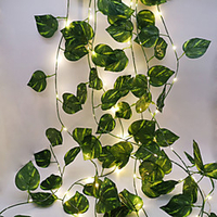 Green Leaf Vine String Lights Outdoor Wedding Decoration 2.3M 30LEDs LED String Lights Fairy Lights Family Party Wedding Valentine