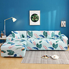 Green Leaves Print Dustproof All-powerful Slipcovers Stretch L Shape Sofa Cover Super Soft Fabric Couch Cover Sofa Furniture Protector with One Free Boster Case miniinthebox