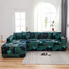 Green Leaves Print Dustproof All-powerful Slipcovers Stretch L Shape Sofa Cover Super Soft Fabric Couch Cover Sofa Furniture Protector with One Free Boster Case miniinthebox