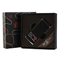 Green Light Red Heart Steel Butane Lighter Black