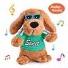 green musical dancing singing electronic dog plush stuffed animal interactive puppy pet toy animated pet,  rock body,  singing 6 songs plush dog toys for boys kids toddlers baby toy