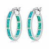 green opal huggie hoops sterling silver plated hypoallergenic earrings for women girls with sensitive ears fashion hoop earrings miniinthebox