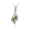 Green Shining Crystal And Platinum Plated Alloy Pendant Necklace