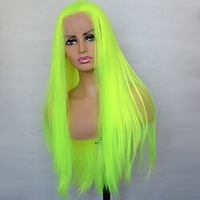 Green Synthetic Lace Front Wig Silky Straight Heat Resistant Fiber Natural Hairline Cosplay For Women miniinthebox
