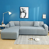 Grey Grid Print Dustproof All-powerful Slipcovers Stretch L Shape Sofa Cover Super Soft Fabric Couch Cover Sofa Furniture Protector with One Free Boster Case miniinthebox
