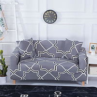 Grey Grid Print Dustproof All-powerful Slipcovers Stretch Sofa Cover Super Soft Fabric Couch Cover with One Free Boster Case(Chair/Love Seat/3 Seats/4 Seats) miniinthebox