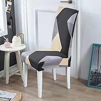 Grey Grid Print Super Soft Chair Cover Stretch Removable Washable Dining Room Chair Protector Slipcovers Home Decor Dining Room Seat Cover miniinthebox