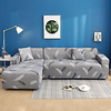 Grey Leaves Print Dustproof All-powerful Slipcovers Stretch L Shape Sofa Cover Super Soft Fabric Couch Cover Sofa Furniture Protector with One Free Boster Case miniinthebox
