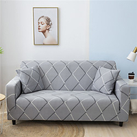 Grey Stripes Print Dustproof All-powerful Slipcovers Stretch Sofa Cover Super Soft Fabric Couch Cover With One Free Boster Case(Chair/Love Seat/3 Seats/4 Seats) miniinthebox