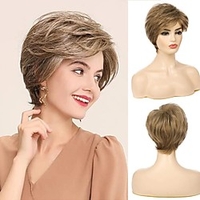 Grey Wig Short Straight Natural Wigs Synthetic Hair Wigs for Women Heat Resistant Karneval Cosplay Halloween miniinthebox