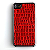 Grid Pattern Leather Back Case Cover for iPhone 4 Red