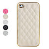 Grid Pattern PU Leather Case for iPhone 4 / 4S (Assorted Colors)