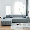 Grid Print 1-Piece Sofa Cover Couch Cover Furniture Protector Soft Stretch Sofa Slipcover Spandex Jacquard Fabric Super Fit for 1~4 Cushion Couch and L Shape Sofa, Easy to Install