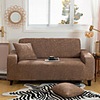 Grid Print 1-Piece Sofa Cover Couch Cover Furniture Protector Soft Stretch Sofa Slipcover Spandex Jacquard Fabric Super Fit for 1~4 Cushion Couch and L Shape Sofa, Easy to Install