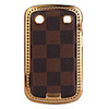 Grid Style Electroplating Protective Case for Blackberry 9900 (Brown)