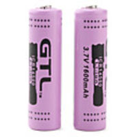 GTL ICR14500 3.7V Rechargeable Li-ion Battery (2-pack,  1600mAh)